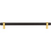 Jeffrey Alexander 224 mm Center-to-Center Matte Black with Brushed Gold Key Grande Cabinet Bar Pull 5224MBBG
