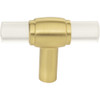 Jeffrey Alexander 2" Brushed Gold Carmen Cabinet "T" Knob 775L-BG