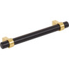 Jeffrey Alexander 128 mm Center-to-Center Matte Black with Brushed Gold Key Grande Cabinet Bar Pull 5128MBBG