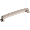 Jeffrey Alexander 160 mm Center Satin Nickel Square-to-Center Square Renzo Cabinet Cup Pull 141-160SN