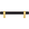 Jeffrey Alexander 96 mm Center-to-Center Matte Black with Brushed Gold Key Grande Cabinet Bar Pull 596MBBG