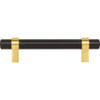 Jeffrey Alexander 96 mm Center-to-Center Matte Black with Brushed Gold Key Grande Cabinet Bar Pull 596MBBG