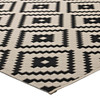 Modway Perplex Geometric Diamond Trellis 5x8 Indoor and Outdoor Area Rug Black and Beige R-1134A-58