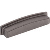 Jeffrey Alexander 128 mm Center Brushed Pewter Square-to-Center Square Renzo Cabinet Cup Pull 141-128BNBDL