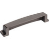Jeffrey Alexander 128 mm Center Brushed Pewter Square-to-Center Square Renzo Cabinet Cup Pull 141-128BNBDL