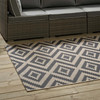 Modway Jagged Geometric Diamond Trellis 5x8 Indoor and Outdoor Area Rug Gray and Beige R-1135A-58