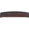 Jeffrey Alexander 128 mm Center Brushed Oil Rubbed Bronze Square-to-Center Square Renzo Cabinet Cup Pull 141-128DBAC
