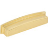 Jeffrey Alexander 128 mm Center Brushed Gold Square-to-Center Square Renzo Cabinet Cup Pull 141-128BG