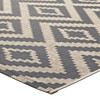 Modway Jagged Geometric Diamond Trellis 8x10 Indoor and Outdoor Area Rug Gray and Beige R-1135A-810