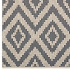 Modway Jagged Geometric Diamond Trellis 8x10 Indoor and Outdoor Area Rug Gray and Beige R-1135A-810