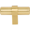 Jeffrey Alexander 2" Overall Length Brushed Gold Key Grande Cabinet "T" Knob 51BG