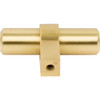 Jeffrey Alexander 2" Overall Length Brushed Gold Key Grande Cabinet "T" Knob 51BG