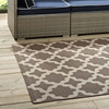 Modway Cerelia Moroccan Trellis 8x10 Indoor and Outdoor Area Rug Light and Dark Beige R-1139A-810