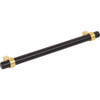 Jeffrey Alexander 192 mm Center-to-Center Matte Black with Brushed Gold Key Grande Cabinet Bar Pull 5192MBBG