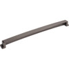 Jeffrey Alexander 305 mm Center Brushed Pewter Square-to-Center Square Renzo Cabinet Cup Pull 141-305BNBDL