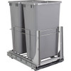 Hardware Resources 50qt Wire Double Trashcan Pullout with Soft-close Slides WC-EMBM-D50G