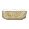 Ruvati 15 x 15 inch Bathroom Vessel Sink Gold Decorative Pattern Above Vanity Counter White Porcelain Ceramic - RVB1515WG4