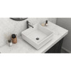 Ruvati 15 x 15 inch Bathroom Vessel Sink White Square Above Counter Porcelain Ceramic - RVB1616