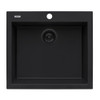 Ruvati 22 x 20 inch epiGranite Drop-in Topmount Granite Composite Single Bowl Kitchen Sink - Midnight Black - RVG1022BK