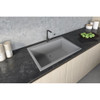 Ruvati 30 x 20 inch epiGranite Drop-in Topmount Granite Composite Single Bowl Kitchen Sink - Silver Gray - RVG1030GR