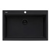 Ruvati 33 x 22 inch epiGranite Drop-in Topmount Granite Composite Single Bowl Kitchen Sink - Midnight Black - RVG1080BK