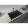 Ruvati 33 x 22 inch epiGranite Drop-in Topmount Granite Composite Single Bowl Kitchen Sink - Midnight Black - RVG1080BK