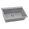 Ruvati 33 x 22 inch epiGranite Drop-in Topmount Granite Composite Single Bowl Kitchen Sink - Silver Gray - RVG1080GR
