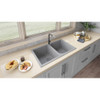 Ruvati 34 x 20 inch epiGranite Dual-Mount Granite Composite Double Bowl Kitchen Sink - Silver Gray - RVG1319GR