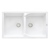 Ruvati 34 x 20 inch epiGranite Dual-Mount Granite Composite Double Bowl Kitchen Sink - Arctic White - RVG1319WH