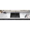 Ruvati 33 x 22 inch epiGranite Drop-in Topmount Granite Composite Double Bowl Kitchen Sink - Midnight Black - RVG1345BK