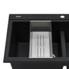 Ruvati 34 inch epiGranite Topmount Workstation Ledge Granite Composite Kitchen Sink - Midnight Black - RVG1350BK