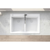 Ruvati 33 x 22 inch epiGranite Drop-in TopMount Granite Composite Double Bowl Low Divide Kitchen Sink - Arctic White - RVG1385WH