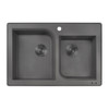 Ruvati 33 x 22 inch epiGranite Dual-Mount Granite Composite Double Bowl Kitchen Sink - Urban Gray - RVG1396GR