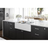 Ruvati 33-inch Matte White Granite Farmhouse Workstation Apron-front Composite Kitchen Sink - RVG1533WH