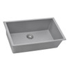 Ruvati 30 x 18 inch Granite Composite Undermount Single Bowl Kitchen Sink - Silver Gray - RVG2030GR