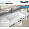 Ruvati 30 x 18 inch Granite Composite Undermount Single Bowl Kitchen Sink - Arctic White - RVG2030WH