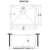 Ruvati 23-inch Undermount 16 Gauge Zero Radius Kitchen Sink Stainless Steel Single Bowl - RVH7100