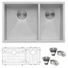 Ruvati 29-inch Undermount 60/40 Double Bowl Zero Radius 16 Gauge Stainless Steel Kitchen Sink - RVH7200