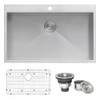 Ruvati 33 x 22 Drop-in Topmount 16 Gauge Zero Radius Stainless Steel Kitchen Sink Single Bowl - 1 hole - RVH8000