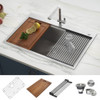 Ruvati 33 x 22 inch Workstation Ledge Drop-in 16 Gauge Stainless Steel Kitchen Sink Single Bowl - RVH8002