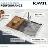 Ruvati 30 x 22 inch Workstation Drop-in Topmount Rounded Corners 16 Gauge Ledge Stainless Steel Kitchen Sink Single Bowl - RVH8030