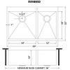 Ruvati 33 x 22 inch Drop-in 60/40 Double Bowl 16 Gauge Zero Radius Topmount Stainless Steel Kitchen Sink - RVH8050