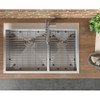 Ruvati 33 x 22 inch Drop-in 60/40 Double Bowl 16 Gauge Zero Radius Topmount Stainless Steel Kitchen Sink - RVH8050