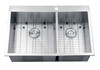 Ruvati 33 x 22 inch Drop-in 60/40 Double Bowl 16 Gauge Zero Radius Topmount Stainless Steel Kitchen Sink - RVH8050