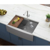 Ruvati 27-inch Apron-front Workstation Farmhouse Kitchen Sink 16 Gauge Stainless Steel Single Bowl - RVH9050