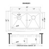 Ruvati 33" Apron-front Workstation Low-Divide Double Bowl 60/40 Farmhouse Kitchen Sink 16 Gauge Stainless Steel - RVH9201