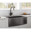 Ruvati 36-inch Apron-Front Farmhouse Kitchen Sink - Gunmetal Black Matte Stainless Steel Single Bowl - RVH9880BL