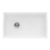 Ruvati 30-inch Fireclay Farmhouse Offset Drain Kitchen Sink Single Bowl White - Left Drain - RVL2018WL