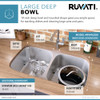 Ruvati 32-inch Undermount 50/50 Double Bowl 16 Gauge Stainless Steel Kitchen Sink - RVM4300
