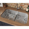 Ruvati 32-inch Low-Divide 50/50 Double Bowl Undermount 16 Gauge Stainless Steel Kitchen Sink - RVM4350